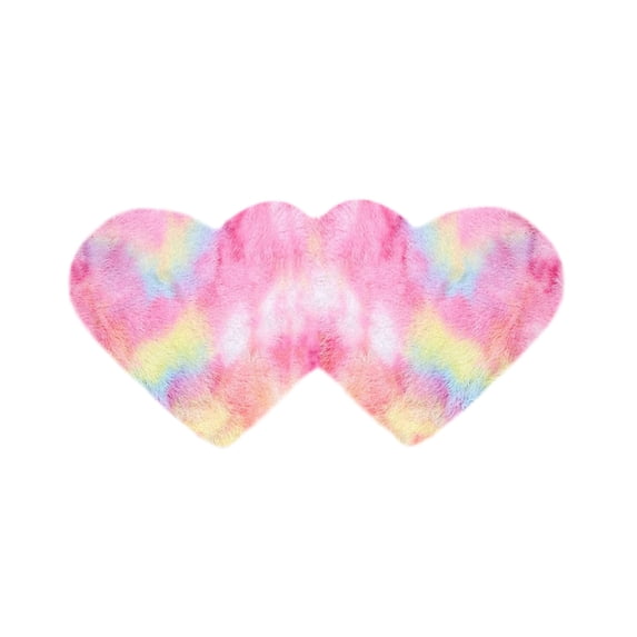RoamHome Valentine's Day Heart-Shaped Mat - Super Soft Non-Slip Fluffy Carpet for Bedroom/Bathroom/Living Room, Machine Washable & Pet-Friendly Home Decor Mat (Blue/Pink/Red, 20x39in)