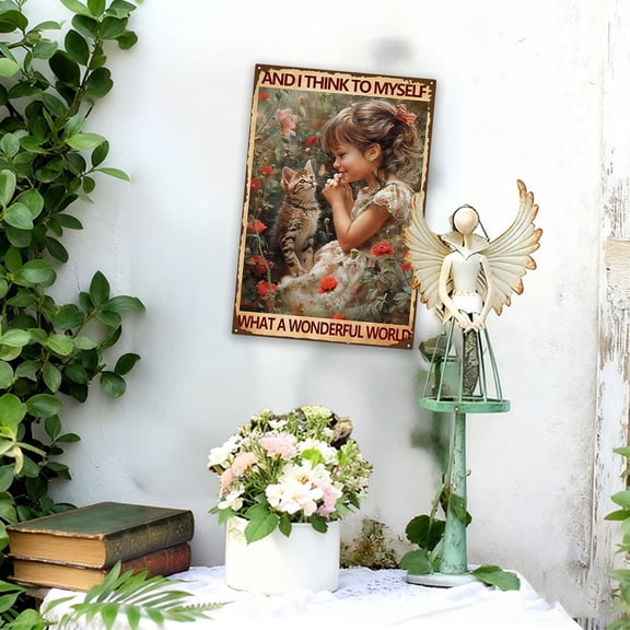 RoamHome Vintage Style Wrought Iron Wall Art Decor, Metal Sheet Painting for Indoor Wall Decoration, Waterproof & Rust-Resistant, Easy to Hang, Perfect for Living Room, Bedroom, Office