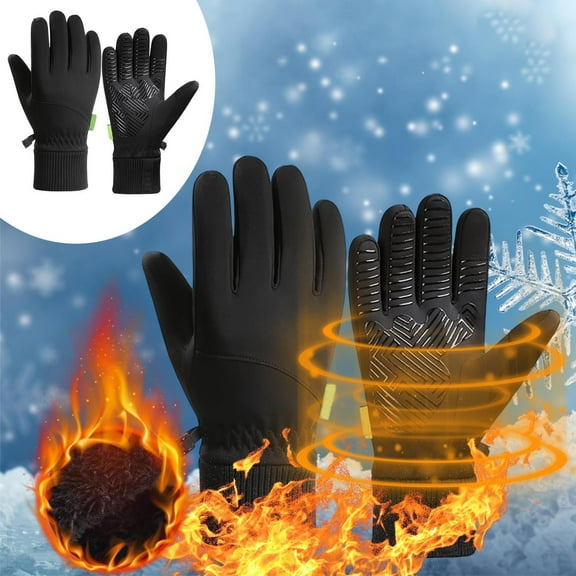 RoamHome Winter Windproof Thermal Riding Gloves, Touchscreen Compatible Anti-Slip Sports Gloves for Skiing Cycling Hiking Outdoor Activities