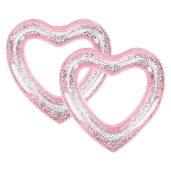 RoamReady 2 Pcs Inflatable Heart Pool Float, 47.3''x39.4'' Sweet Love Swim Rings Float Loungers Tube for Summer Water Fun Beach Party Toys for Adults