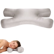RoamReady Anti-Wrinkle Beauty Pillow with Silky Spandex-Nylon Cover for Side Sleepers, Adjustable Fill, Gray