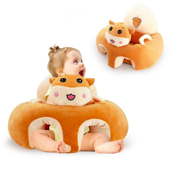 RoamReady Baby Support Sofa, Sitting Chair Safe Sit Up Back Head Protect Seat Learn to Sit Chair for Toddlers 3-24 Month Floor Plush Lounger (Bear)