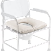 RoamReady Bedside Commode Seat Cushion, 17 x 17 Inch Padded Toilet Chair Cushion with Waterproof PU Cover, Gray