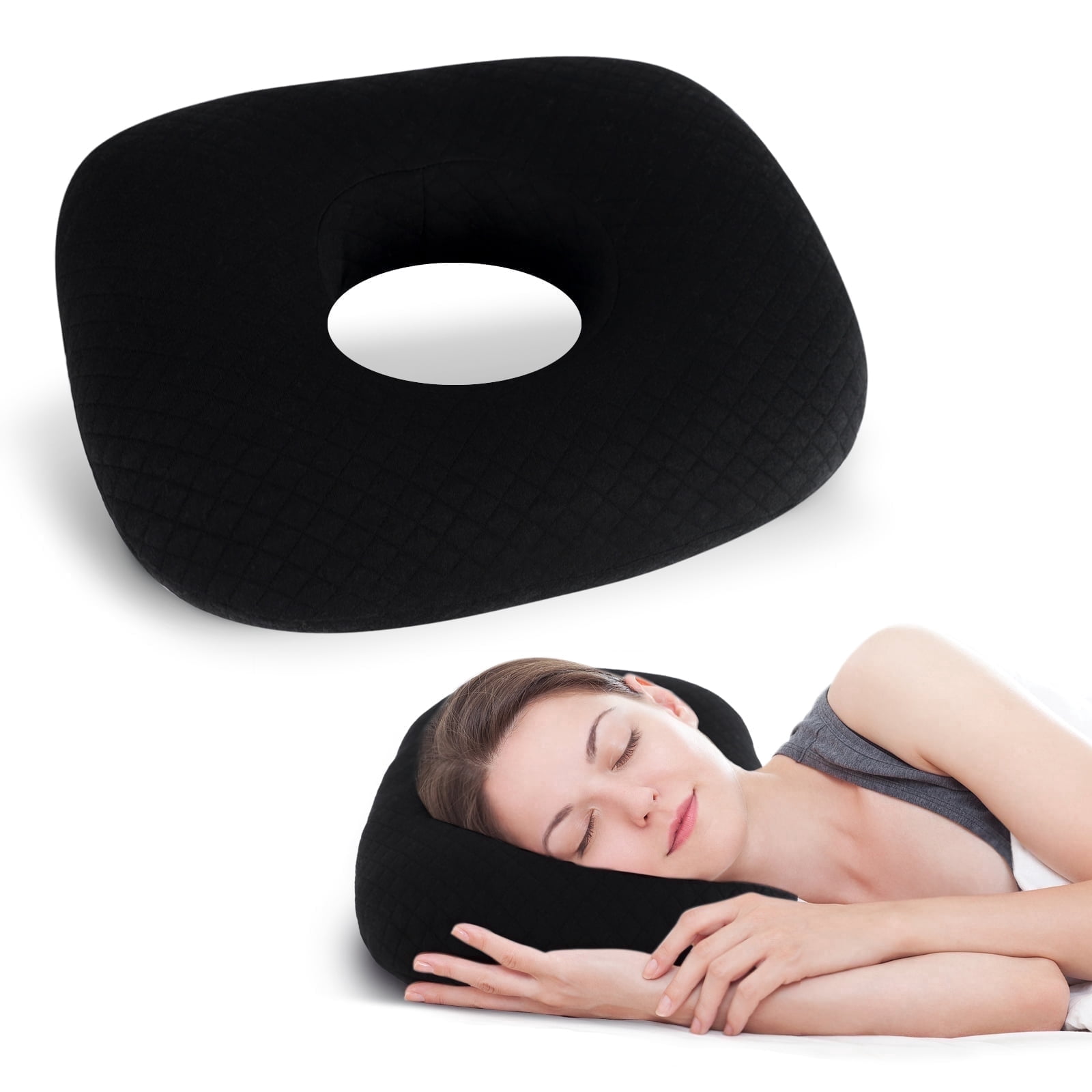 RoamReady CNH Ear Piercing Pillow for Side Sleepers, Soft Washable Ear ...