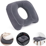 RoamReady Inflatable Donut Cushion for Sitting, Adjustable Donut Pillow, Gray, 17.7 x 15.4 in