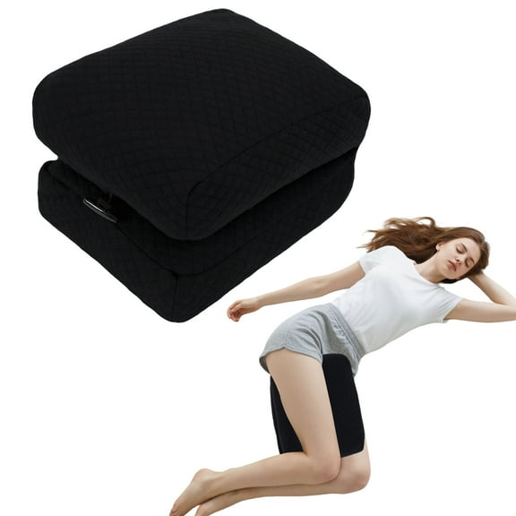RoamReady Knee Pillow for Side Sleepers, Leg Support Pillow for Hip Pain Smooth Spine Alignment for Better Sleep, Ideal Pillows for Side Sleeping Knee and Back Pain Relief, Black