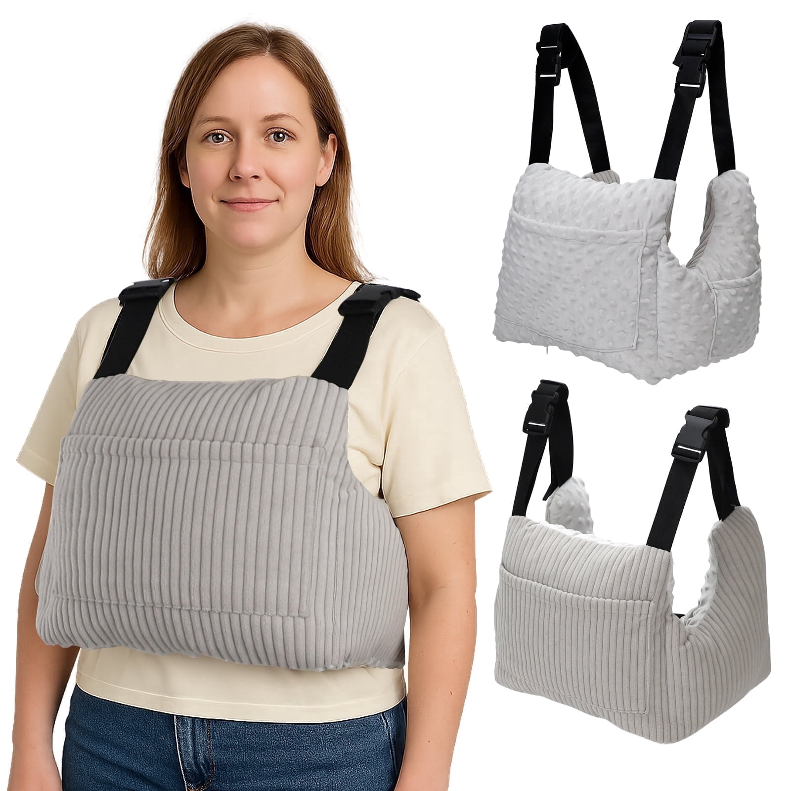 RoamReady Mastectomy Support Pillow Post-Surgery Recovery Aid for Hysterectomy & Breast-Conserving Surgery a Thoughtful Gift for Women's Healing Gray