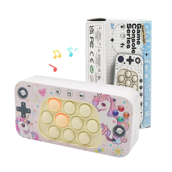 RoamReady Puzzle Pop Light Up Game,Quick Push Pattern Electric Poping Bubble Squeeze Sensory Fidget Toys,Handheld Light up Game Machine for Kids Teens Adults,Unicorn