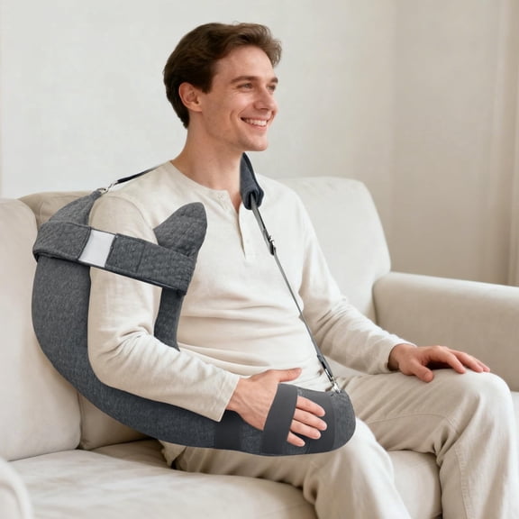 RoamReady Rotator Cuff Support Pillow, Upgrade Shoulder Relief for Frozen Shoulder Post Surgery Recovery Broken Arm Side Sleeping, Dark Gray