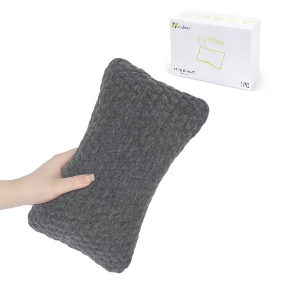 RoamReady Small Pillows for Sleeping, 11"x7" Cotton Mini Travel Pillow for Neck, Wrist, Lumbar and Knee(Dark Grey)