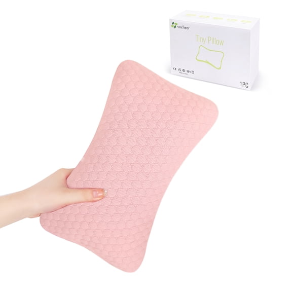 RoamReady Small Pillows for Sleeping, 11"x7" Cotton Mini Travel Pillow for Neck, Wrist, Lumbar and Knee(Pink)