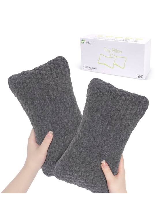 Small Pillows for Sleeping, 2PCS 11"x7" Mini Cotton Travel Pillow for Neck, Wrist, Lumbar and Knee(Navy)