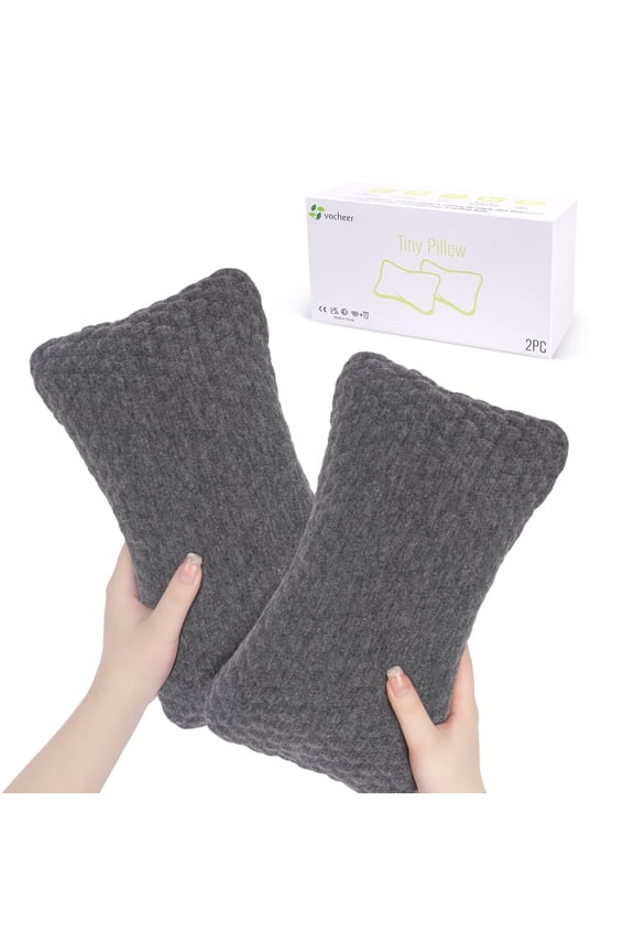 Small Pillows for Sleeping, 2PCS 11"x7" Mini Cotton Travel Pillow for Neck, Wrist, Lumbar and Knee(Navy)