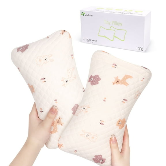 RoamReady Small Pillows for Sleeping, 2PCS 11"x7" Mini Cotton Travel Pillow for Neck, Wrist, Lumbar and Knee