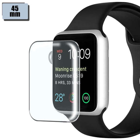 ASTRAEA 1 Pack for Apple Watch Series 9/8/7 45mm Screen Protector, 3D Curved Full Coverage HD Anti-Scratch Tempered Glass Apple Watch Cover, Clear