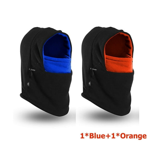 ASTRAEA 2 Pack Kids Winter Hat Fleece Balaclava Ski Full Neck Warmer Windproof Face Mask, Blue and Orange