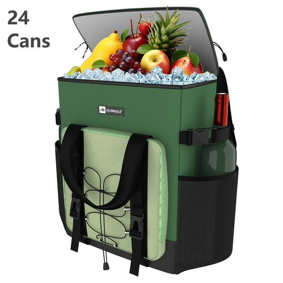 RoamRider 24 Cans Cooler Backpack, Unisex Leak proof Backpack Cooler Keeps Hot/Cold for Up to 12 Hours, Green