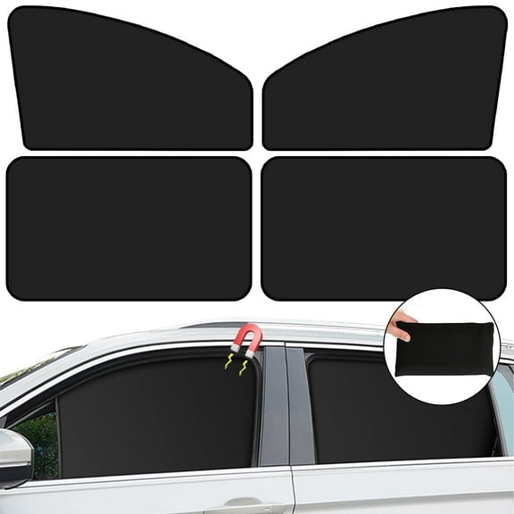 RoamRider 5PCS Car Sun Shade, Rear Window Shades with 4 Side Shades, Mesh Vehicle Window Screen Provide Glare and UV Rays Protection for Baby Pets