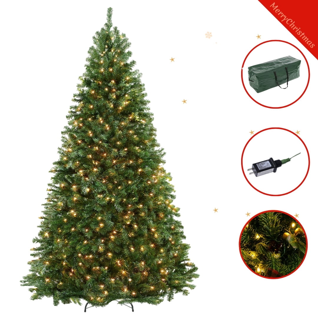 ASTRAEA 6.5ft Prelit Christmas Tree Artificial Christmas Tree with 250 Warm Lights,850 Tips, Sturdy Metal Stand,Hinged Branches,Storage Bag
