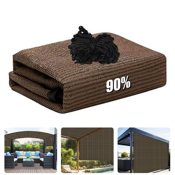 ASTRAEA 90% Sun Shade Cloth, 10 x 12 ft Durable Mesh Resistant Sun Privacy Shade Sail with Grommets for Outdoor Patio Garden Pergola, Mocha