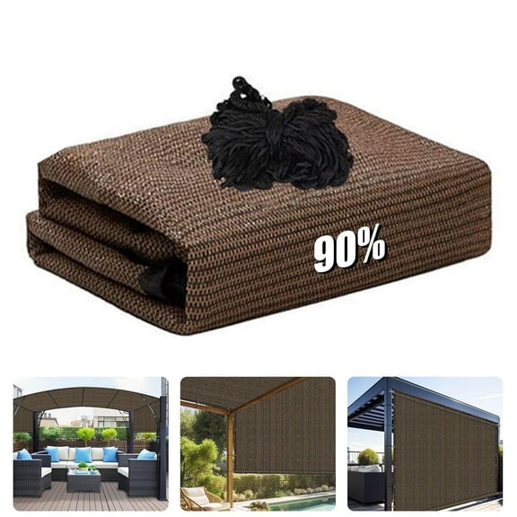 ASTRAEA 90% Sun Shade Cloth, 10 x 6.6 ft Durable Mesh Resistant Sun Privacy Shade Sail with Grommets for Outdoor Patio Garden Pergola, Mocha