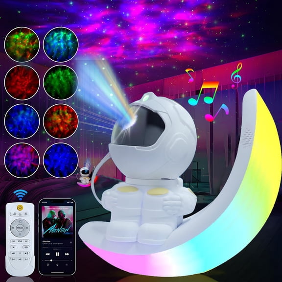 ASTRAEA Astronaut Galaxy Projector, Star Projector with Built-in Speaker & Timer & Remote, LED Night Light for Kids Bedroom, Home Room Decor