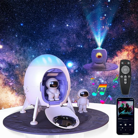 RoamRider Astronaut Star Projector, Galaxy Night Light Space Projector with Built-in Speaker & Timer & Remote, Bluetooth Speaker for Kids or Adults Room Decor