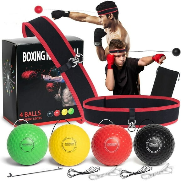 RoamRider Boxing Fight 4 Balls With Head Band For Reflex Speed Training Punching Exercise