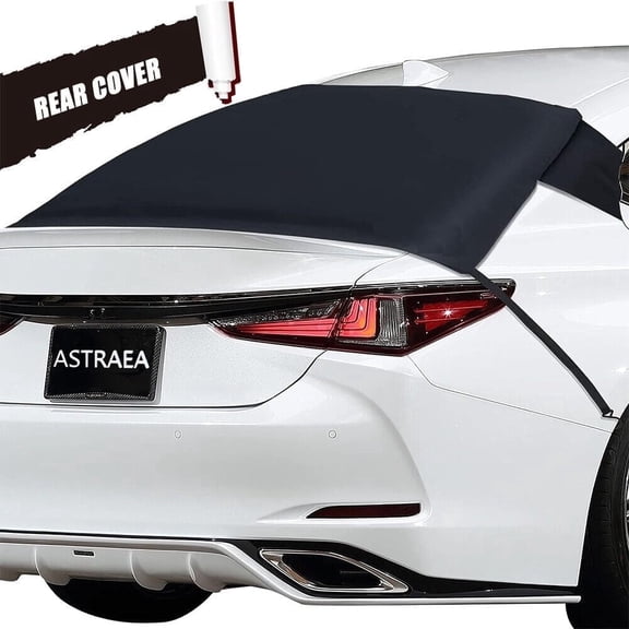 ASTRAEA Car Rear Windshield Snow Cover, Heavy Duty 600D Back Window Shade for Ice Frost Fits Most Vehicles, Black