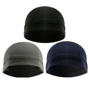 3 Pcs Cooling Skull Cap Helmet Liner Sweat Wicking Cycling Running Hat for Men Women