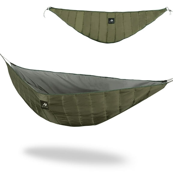 RoamRider Hammock Underquilt, Windproof 4 Seasons Camp Hammock Under quilt, Thick Underquilt for Single Hammock Camping, Green
