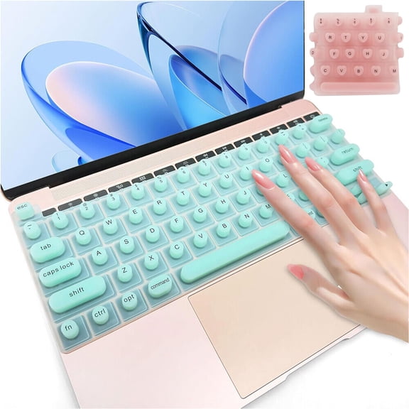 RoamRider Keyboard Cover for Long Nails, Silicone Raised Keyboard Cover Compatible with MacBook Pro 13 2020-2023 for Office & Study Use (Green)