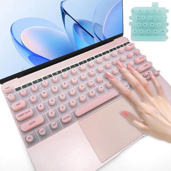 ASTRAEA Keyboard Cover for Long Nails, Silicone Raised Keyboard Cover Compatible with MacBook Pro 13 2020-2023 for Office & Study Use (Pink)