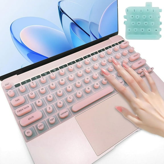 RoamRider Keyboard Cover for Long Nails, Silicone Raised Keyboard Cover Compatible with MacBook Pro 13 2020-2023 for Office & Study Use (Pink)