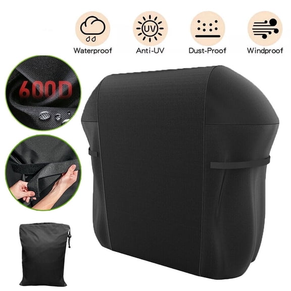 ASTRAEA Waterproof BBQ Grill Cover, Heavy Duty 600D Gas Protector UV & Fade Resistant for Weber Spirit 2 II 200 E-210 Series, Black
