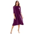 thumbnail image 1 of Roaman's Women's Plus Size 3/4 Sleeve Allover Lace Swing Dress, 1 of 5