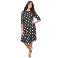 thumbnail image 1 of Roaman's Women's Plus Size Petite Plus Size 3/4 Sleeve Boatneck Swing Dress, 1 of 3