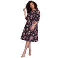 thumbnail image 1 of Roaman's Women's Plus Size 3/4 Sleeve Boatneck Swing Dress, 1 of 2