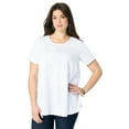 thumbnail image 1 of Roaman's Women's Plus Size 3-D Appliqued Swing Tee, 1 of 6