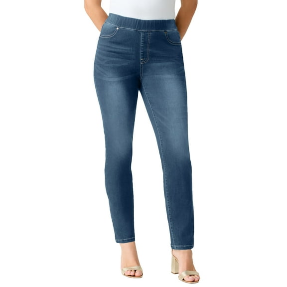 Roaman's Women's Plus Size Plus Size 360° Stretch Straight Leg Jean
