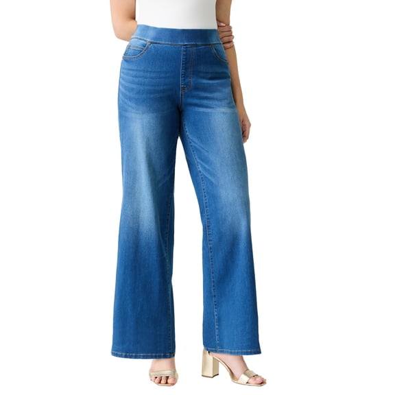 Roaman's Women's Plus Size 360&Deg; Stretch Wide Leg Jean