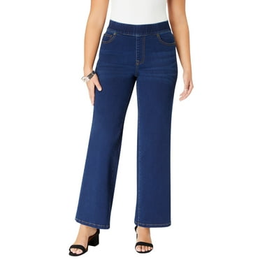 Roaman's Women's Plus Size 360° Stretch Wide-Leg Jean