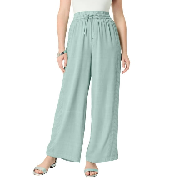 Roaman's Women's Plus Size Acid Wash Pants