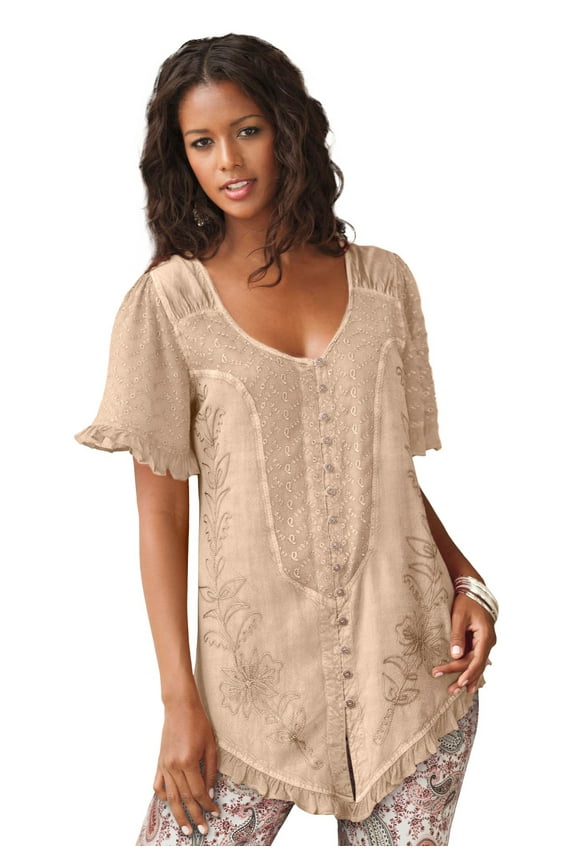Women's Plus Size Acid Wash Tunic