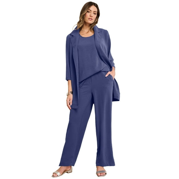 Roaman's Women's Plus Size Airflow Wide Leg Pant