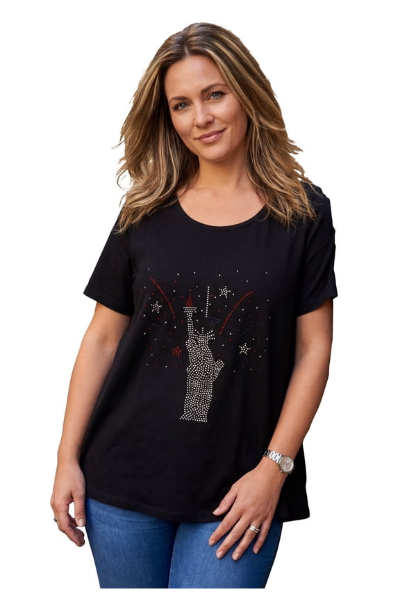 Women's Plus Size American Graphic Swing Tee