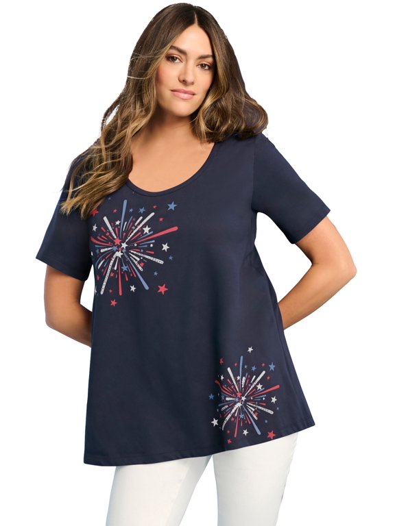 Women's Plus Size American Graphic Swing Tee