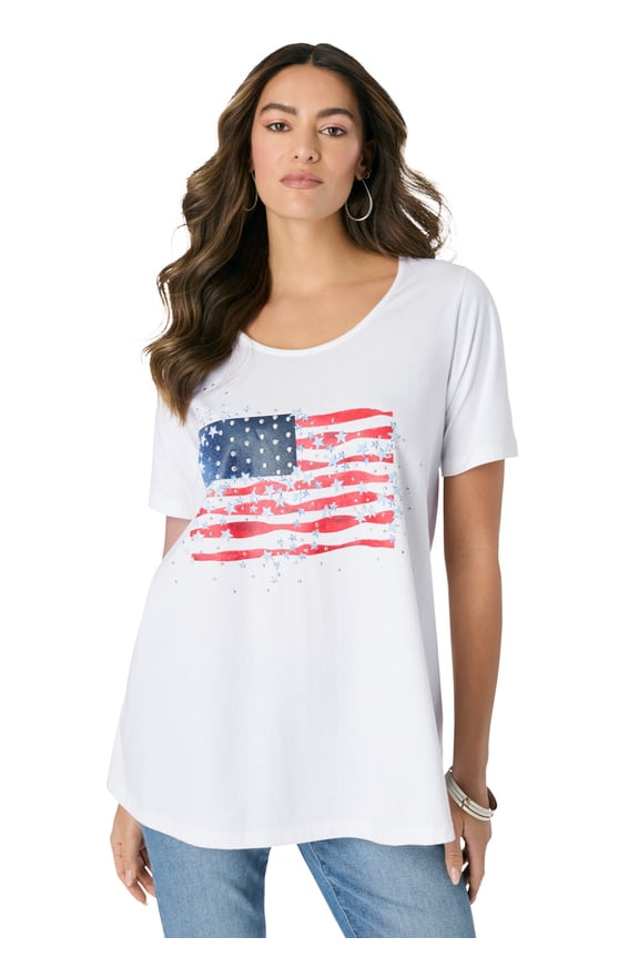 Women's Plus Size American Graphic Swing Tee