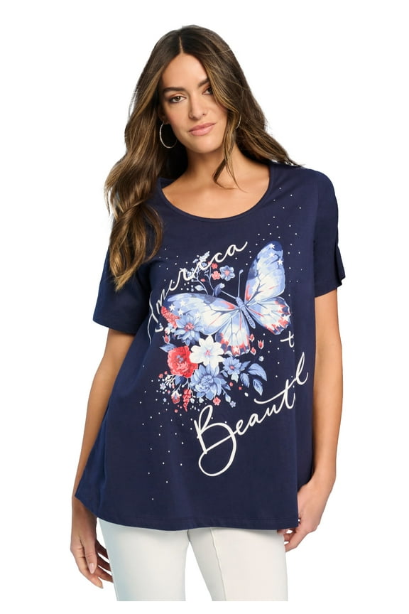 Women's Plus Size American Graphic Swing Tee