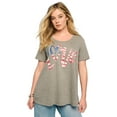 thumbnail image 1 of Roaman's Women's Plus Size American Graphic Swing Tee, 1 of 4